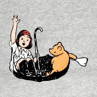 Winnie and Robin in an Umbrella T-Shirt